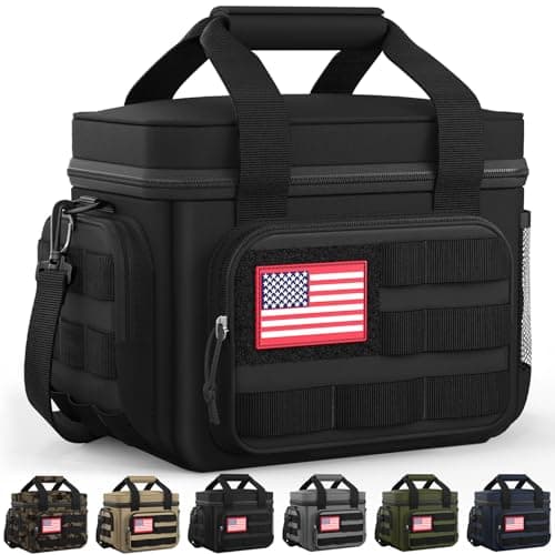 HOTOR Lunch Box for Men Women Insulated Lunch Bag with Multiple Pockets Tactical Cooler Bag for Work Hiking Camping Fishing Travel Black 110 x 83 x 71