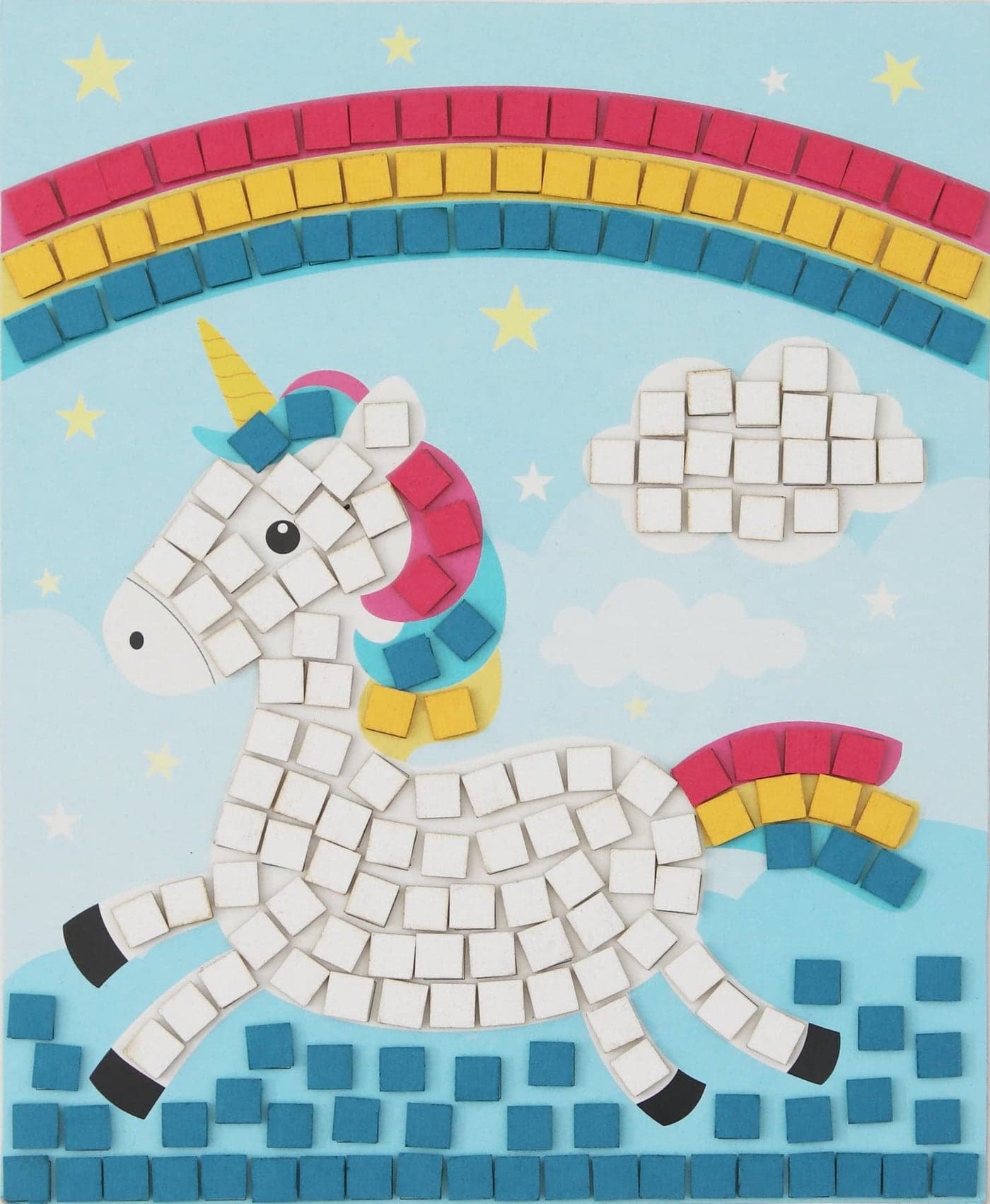 Little Birdie Mosaic Art Decor Peel & Stick - Unicorn | DIY Easy to Learn Foam Stickers for Fun and Crativity | Sticker Art & Craft Set for Kids - 17x21cm