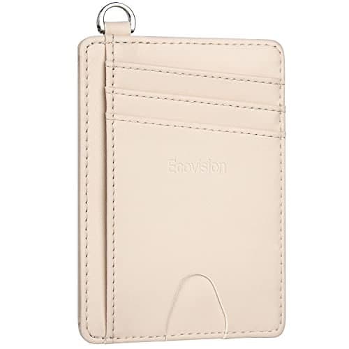 EcoVision Slim Minimalist Front Pocket Wallet, RFID Blocking Credit Card Holder Wallet with Detachable D-Shackle for Men Women