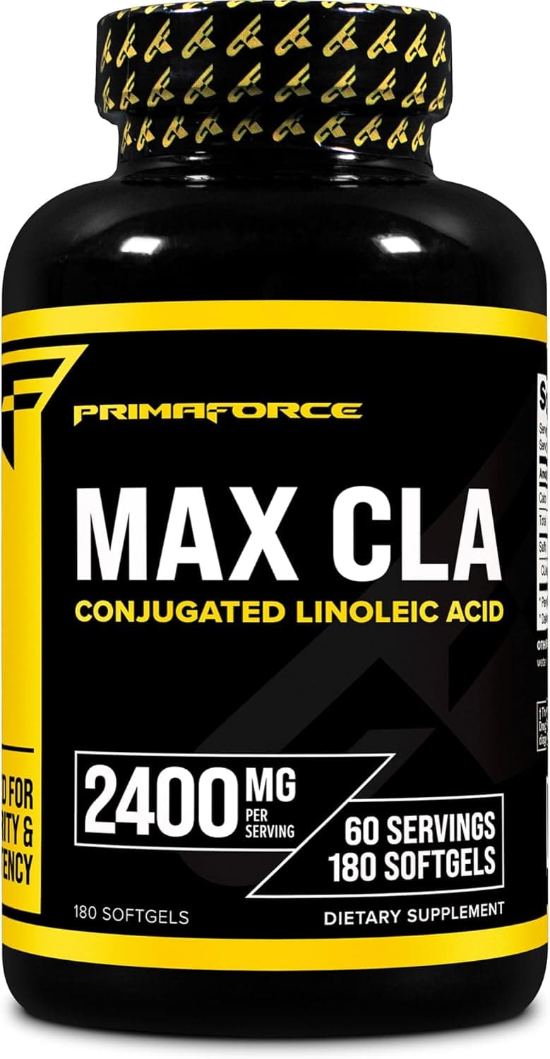 Primaforce CLA 2400 mg per Serving 180 softgels Max CLA for Men and Women NonStimulating GMO Free Gluten Free