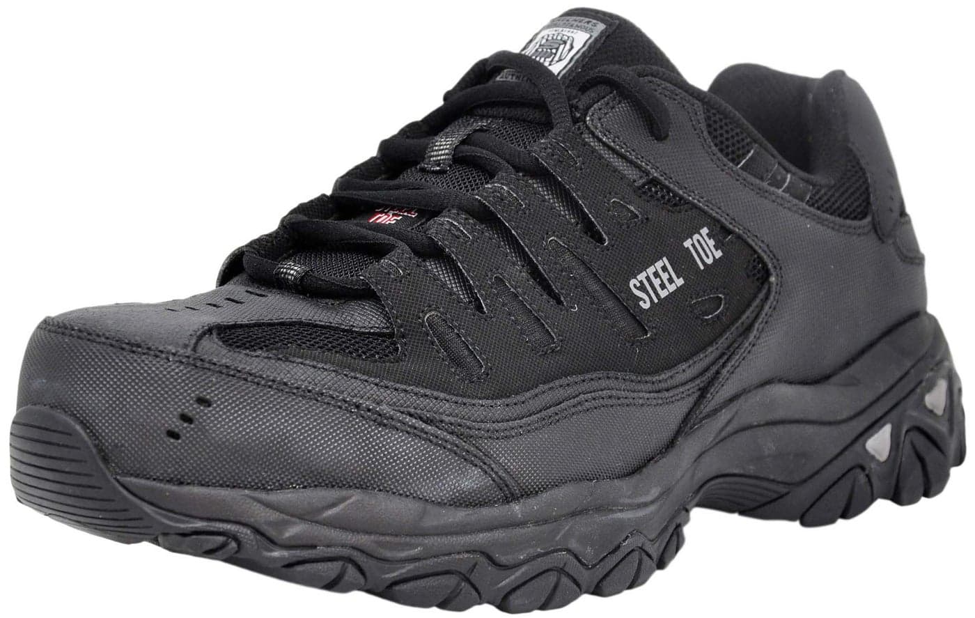Skechers Men Cankton Athletic Steel Toe Work Sneaker, Black/Black, 9.5 M US