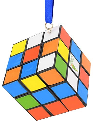 Christmas Ornaments Tree Buddees Colored Cube Puzzle with Blue String