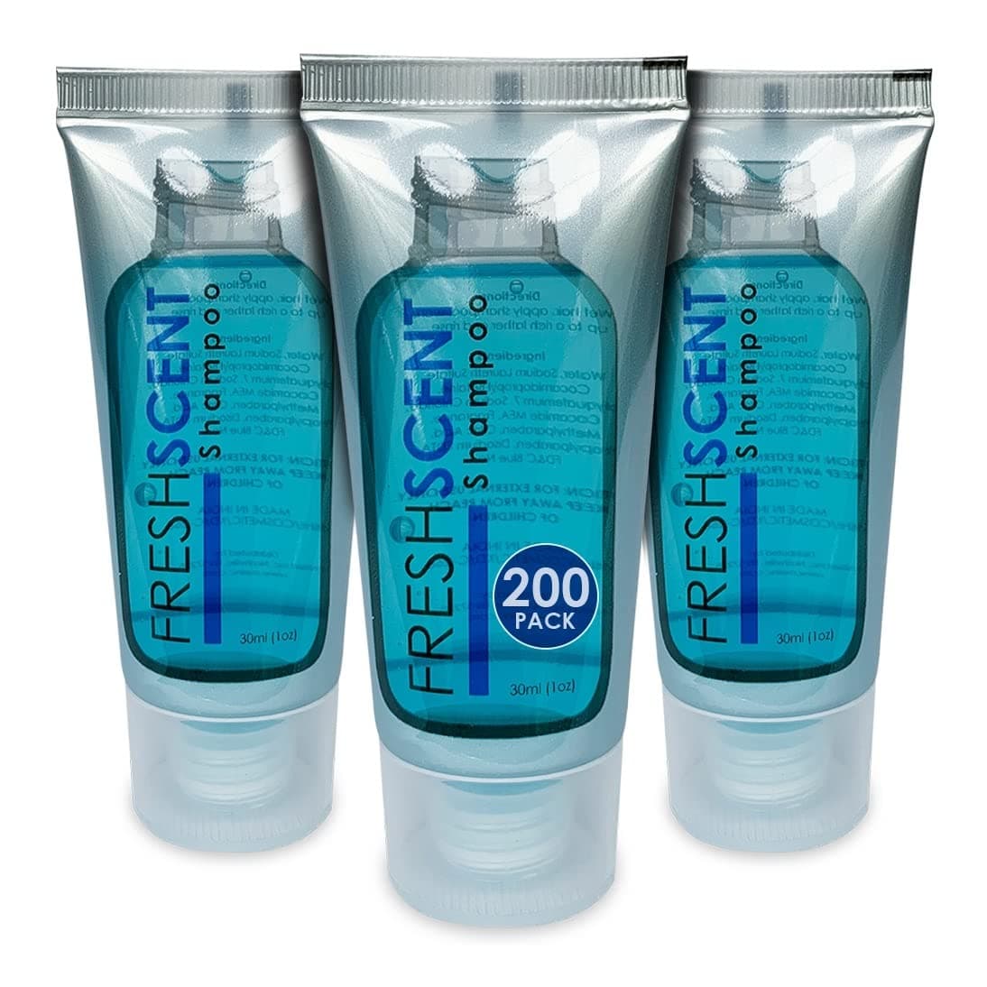 Freshscent Shampoo 1oz Case of 200 tubes Hotel Travel Size Bulk Amenities and Toiletries for Hospitality