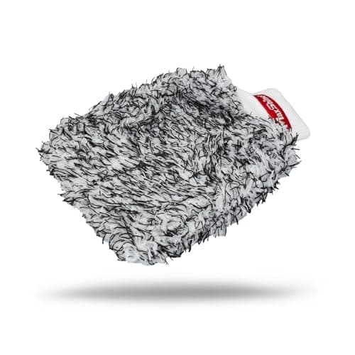 Maxshine Universal Black & White Microfiber Wash Mitt – Premium Scratch-Free, Lint-Free Mitt for Washing Cars, Trucks & Motorcycles – Reusable Auto Detailing Accessory