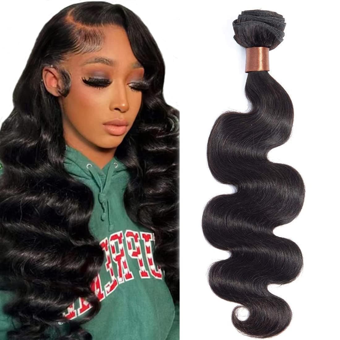 BLACKMOON HAIR Indian Virgin Hair Body Wave Human Hair Bundle 100 Unprocessed Human Virgin Hair One Bundle 22 inch 100g Natural Black Color