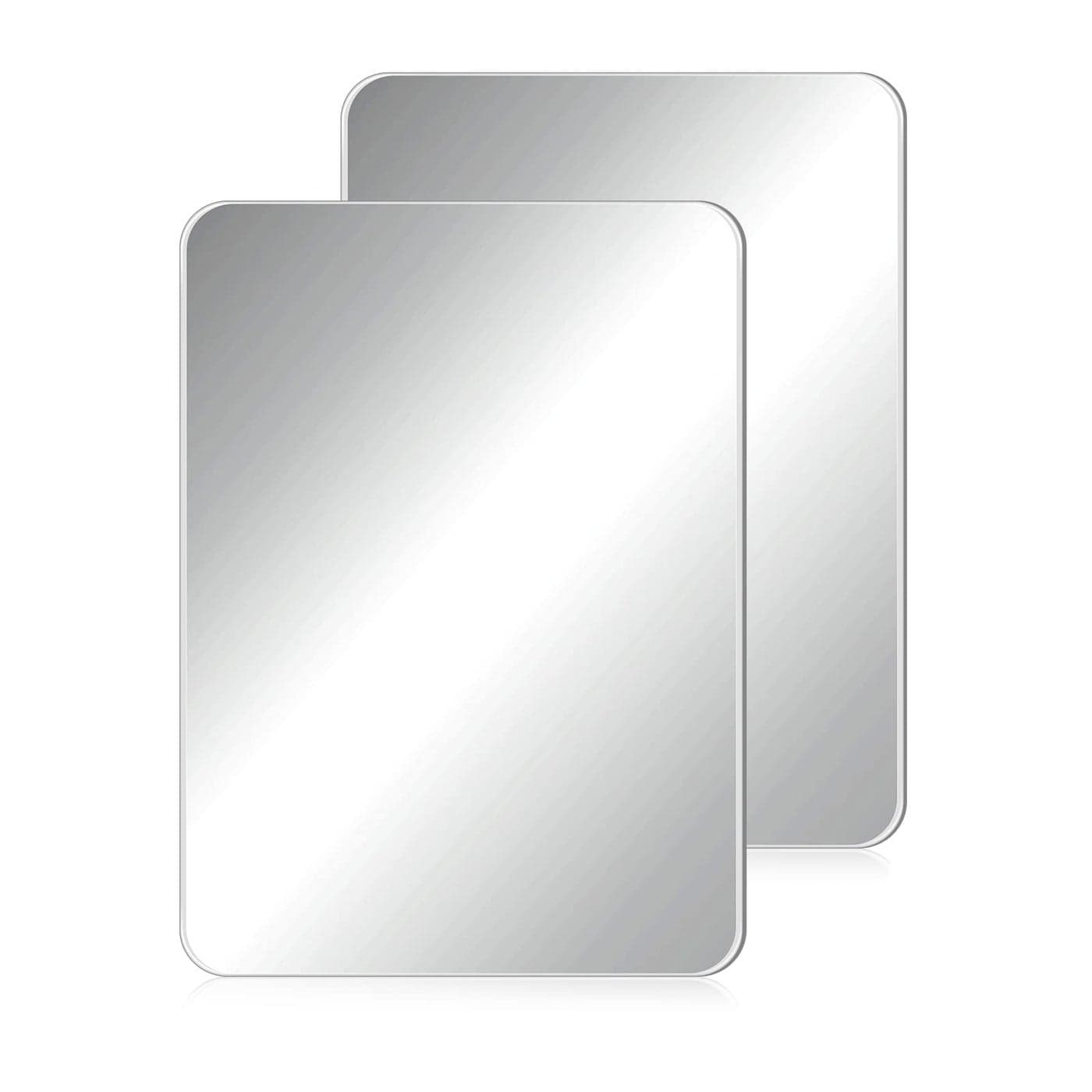 Blulu 2 Pcs Magnetic Locker Mirror Small Real Glass School Rectangular Locker Magnetic Makeup Mirror for Bathroom Household Refrigerator Cabinet(4 x 5.8 Inches)