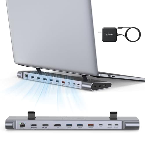 TobenONE Laptop Docking Station 3 Monitors 16in1 USBC 3 Display 4k 2X HDMI 1x DP 6X USB Ports 3X 10Gbps 3X 5Gbps 100W PD 25Gbps Audio SDTF for DellHPLenovo Home Office