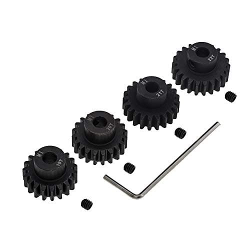 4pcs Mod 1 Pinion Gear 5mm Set Hardened 19T 20T 21T 22T M1 Pitch Gears RC Upgrade Part with Screwdriver