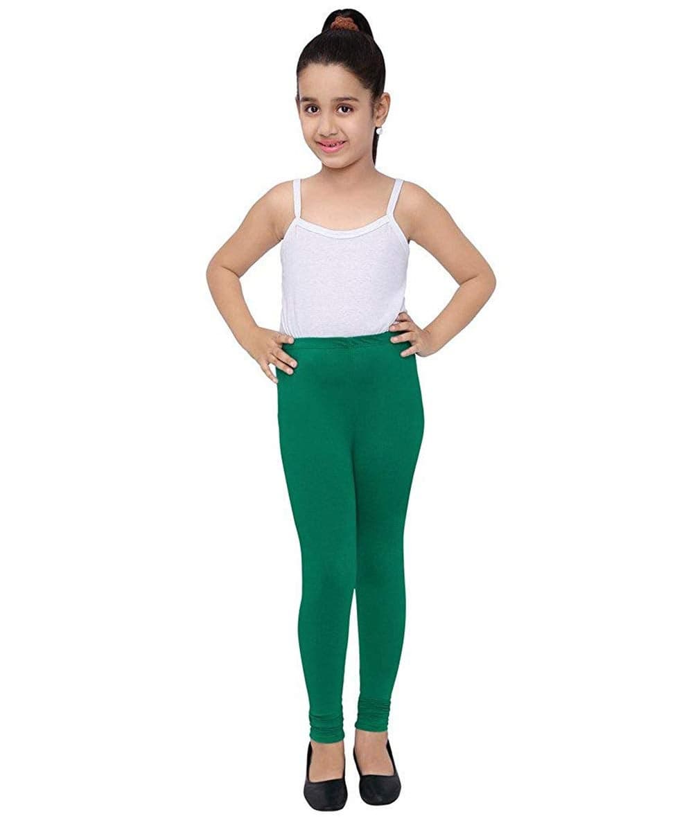 Robinbosky Premium Girls Green Leggings(5-6 Years(28), LEAFGREEN)