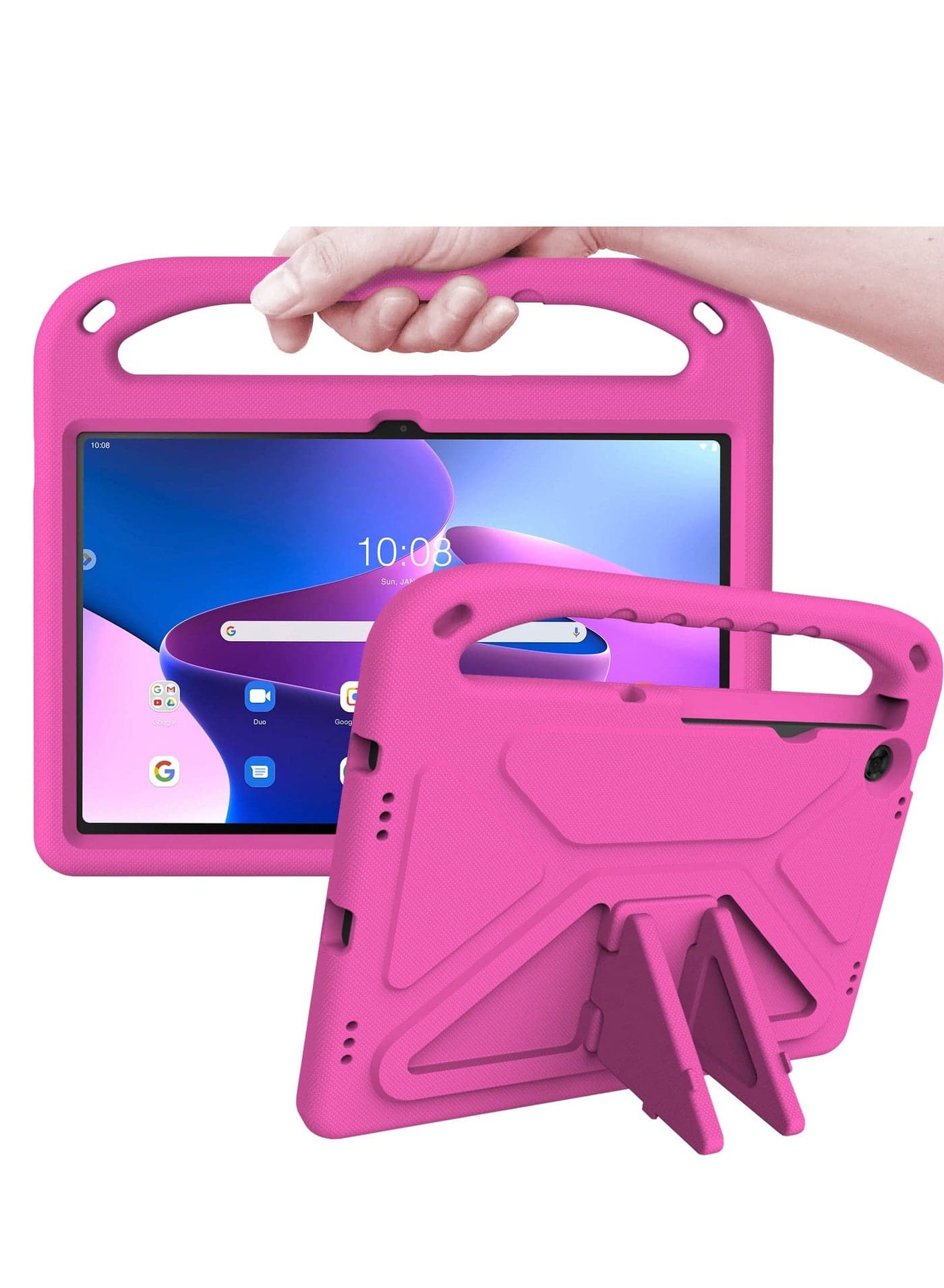 For Lenovo Tab M10 Plus (Gen 3) Case 10.6-inch 2022 Kids Case Cover with Shockproof Handle Stand for Lenovo Tab M10 Plus 3rd Gen (TB125FU / TB128FU / TB128XU) Tablet (Rose)