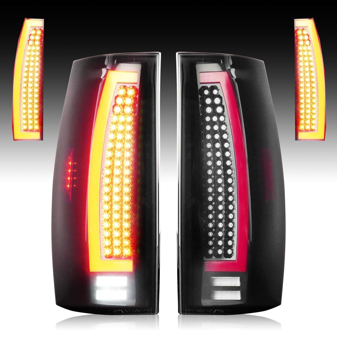 Cenfeild Tail Lights Assembly LED Kit Fit for Chevy Suburban 1500 2500 for Tahoe for GMC Yukon XL 1500 2500 Pickup 20072013 NOT Fit Barn Door Hybrid Models Black Housing Smoked Lens