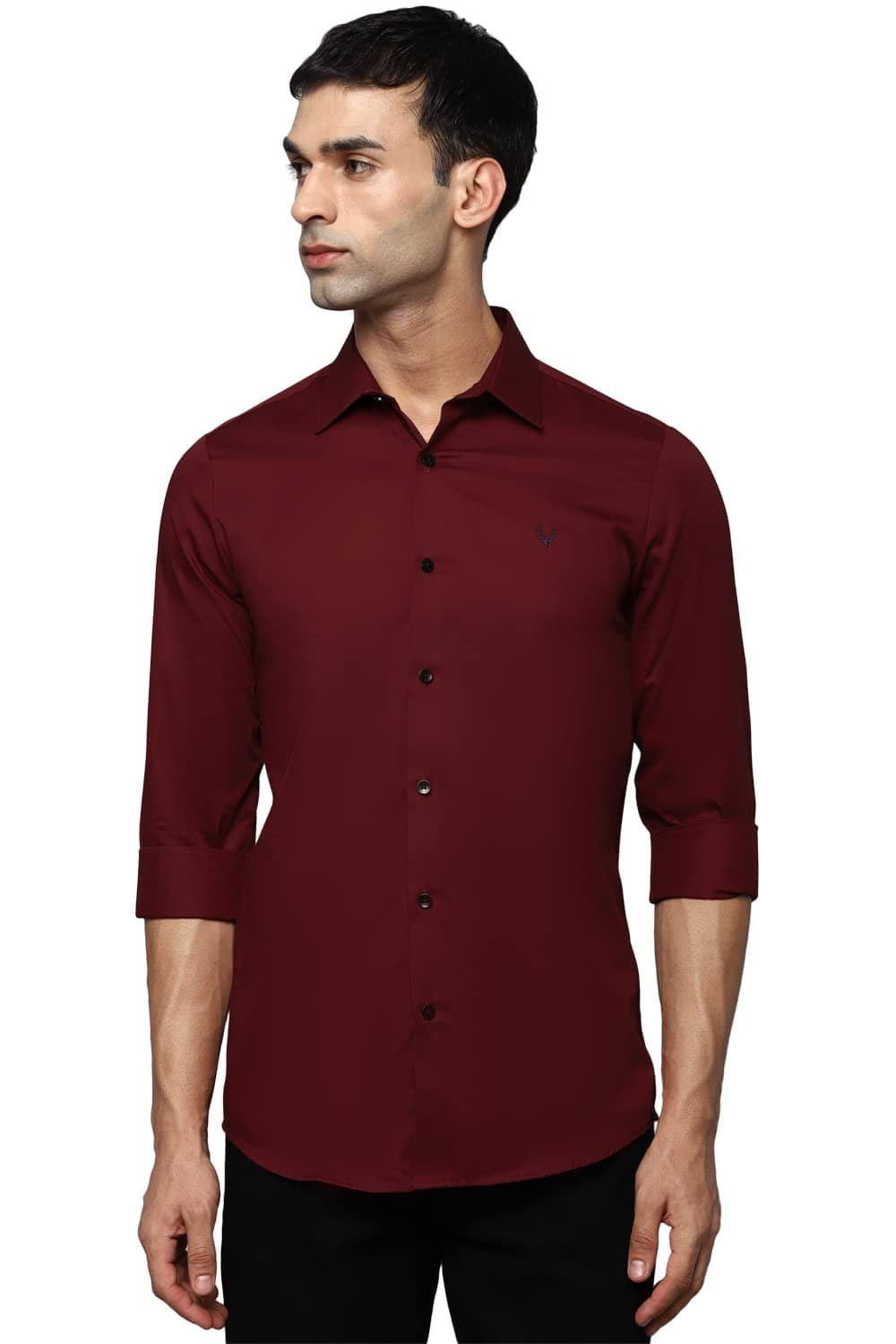 Allen Solly Men's Regular fit Poplin Shirt (ASSFQMOPB02907_Maroon_44)