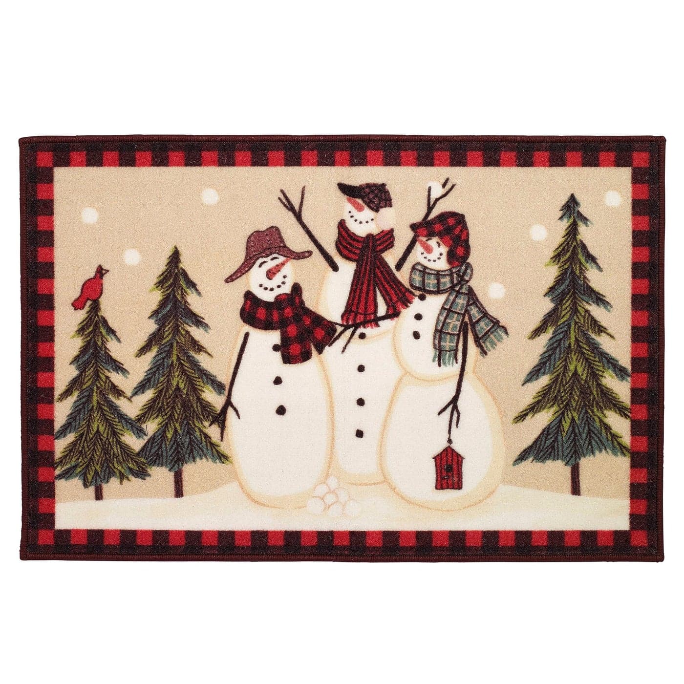 Avanti Linens Bath Rug Cotton Bath Mat with NonSlip Backing Christmas Decorations 20 x 30 Snowmen Gathering Collection
