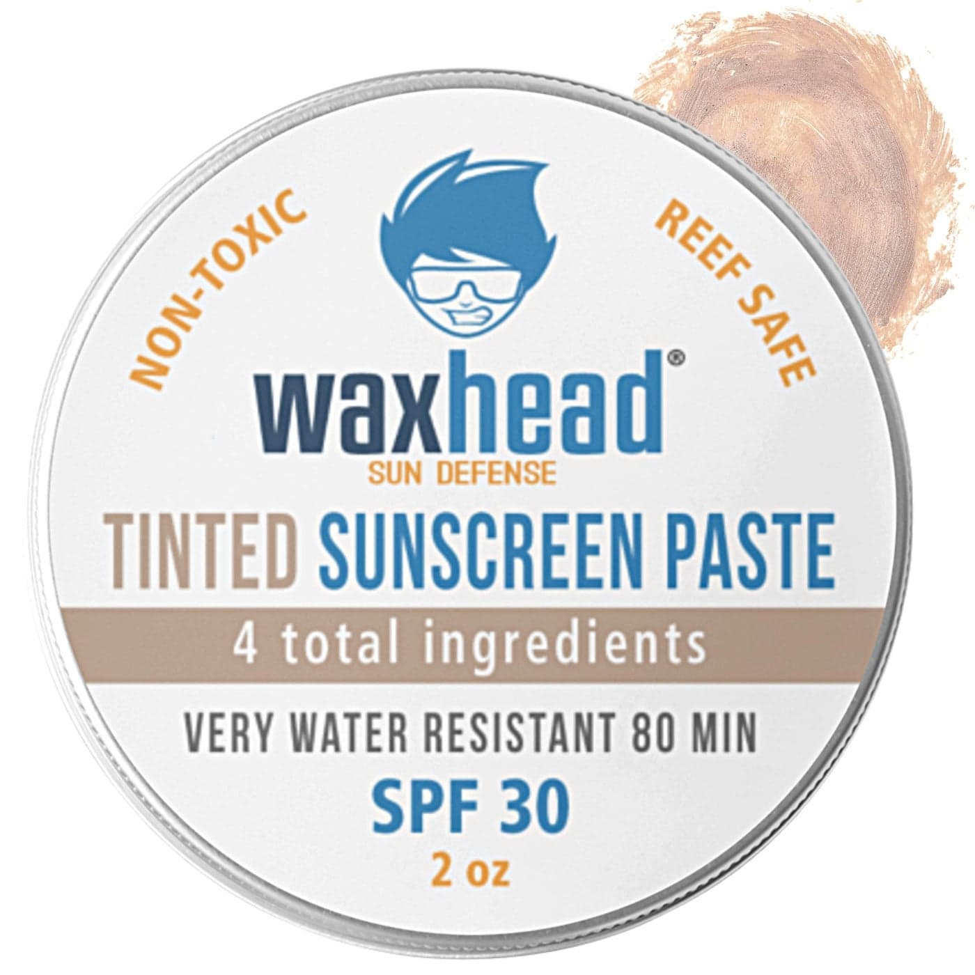 Waxhead Tinted Reef Safe Sunscreen Travel Sunscreen, Kids Sunscreen, Zinc Oxide Sunscreen Sunblock Paste, Tinted Sunscreen for Face, Sunscreen Waterproof, Sun Block, Zinc Sunscreen for Kids, Surf