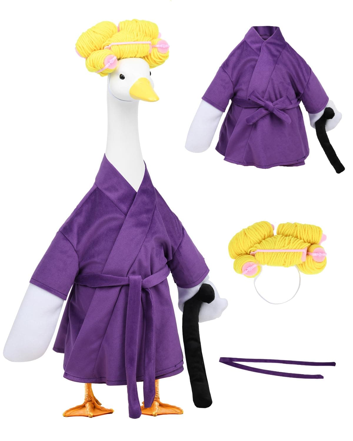 VIVOLOOM Old Lady Porch Goose Outfits - Old Lady Costumes for 23” Porch Goose Statue, Halloween Outdoor Decor for Lawn, Yard & Garden