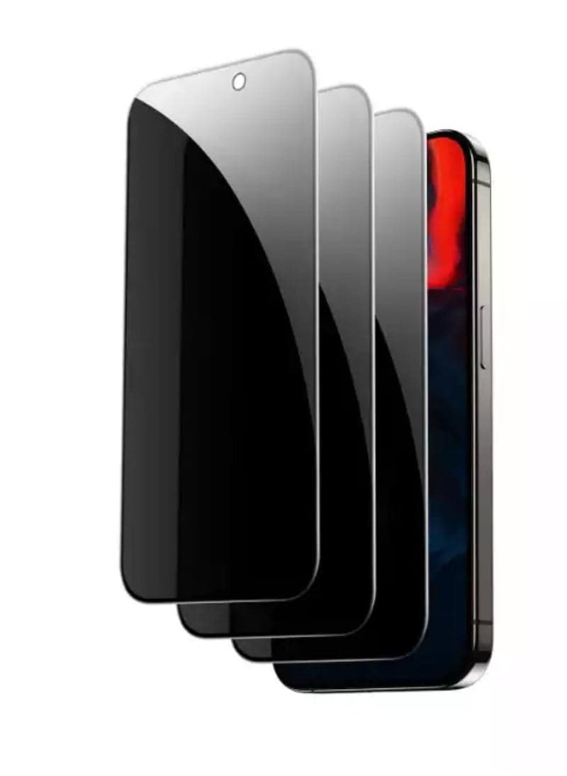 iPhone Tempered Glass 3 Pack Privacy Screen Protector Set For iPhone 15 6.1 Inch Anti-Spy Tempered-Glass, Scratch Resistant iPhone Glass Full-Coverage Glass (Privacy, iPhone 15)