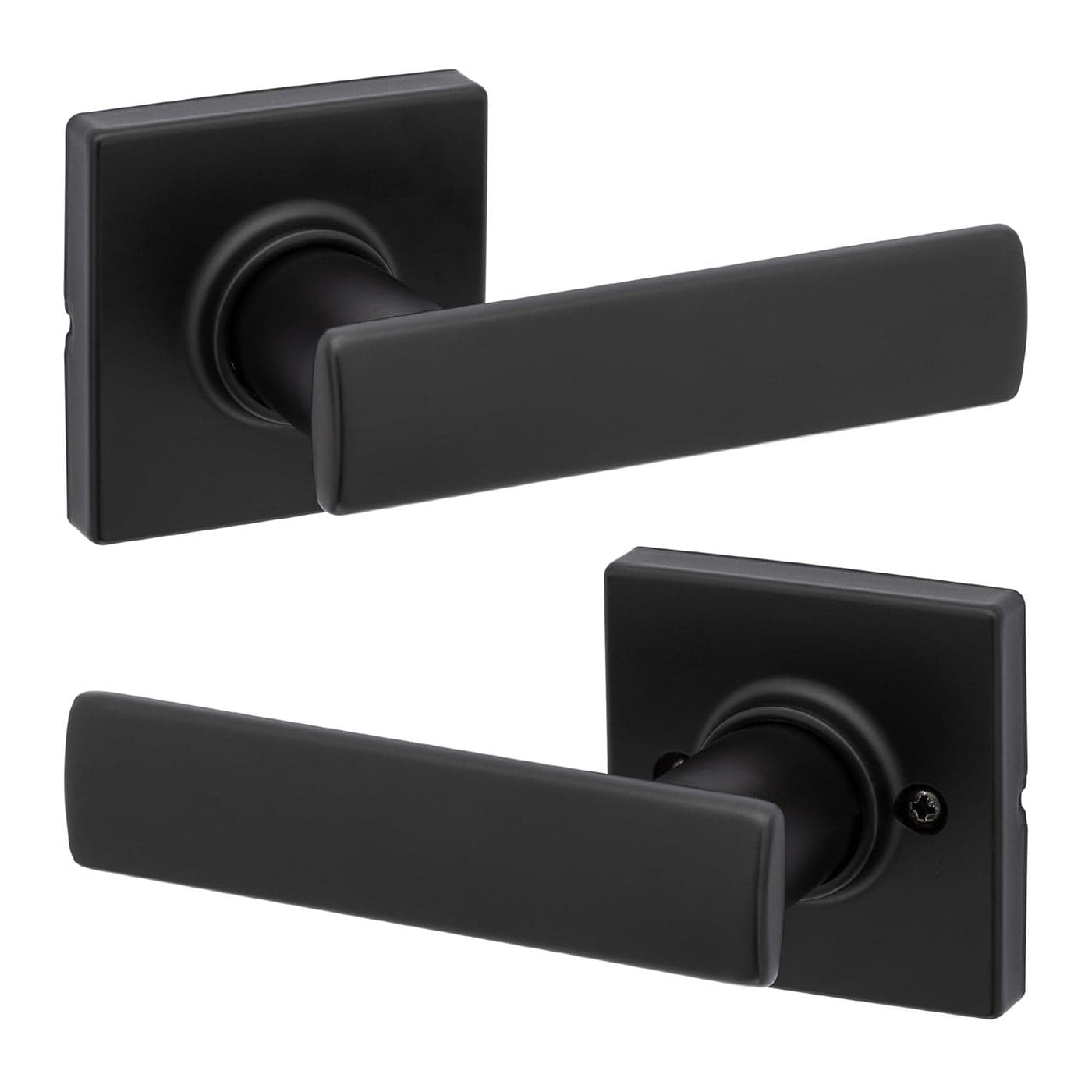 Kwikset Breton Interior Passage Door Handle Lever for Closet and Hallway Doors Reversible NonLocking Handle Lever Matte Black Finish