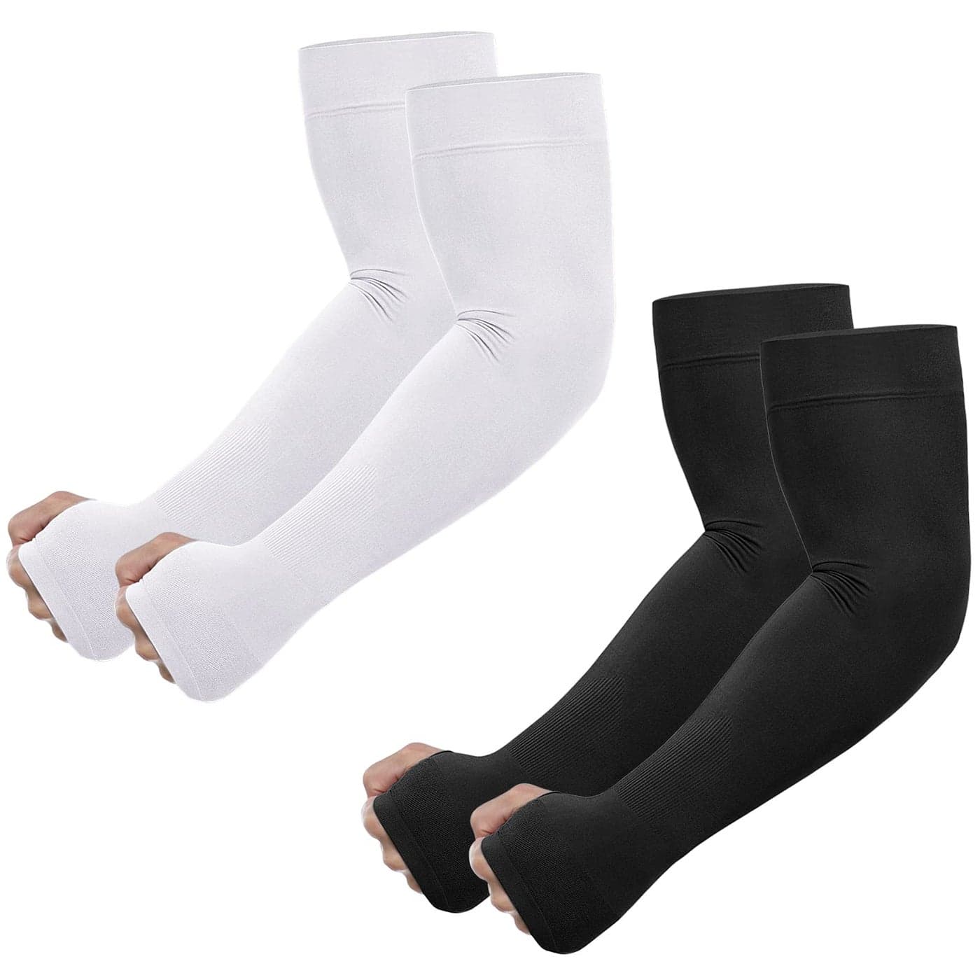 Newbyinn UV Sun Protection Arm Sleeves with Thumb Hole for Men Women Youth Cooling Sleeve to Cover Tattoo MidCompression