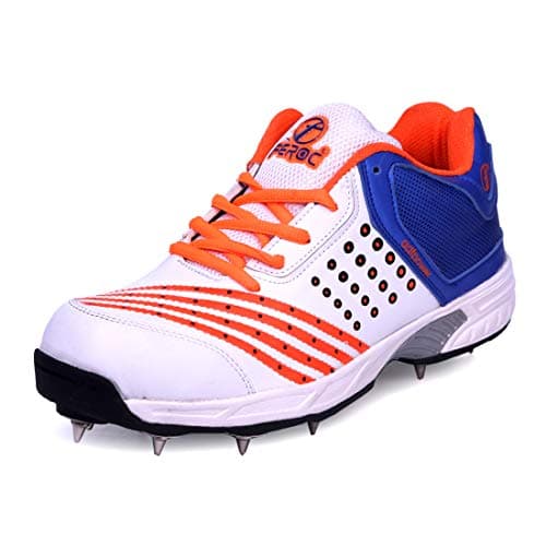 Feroc ADF Mens Cricket Shoes with Spikes (6 UK , Orange)