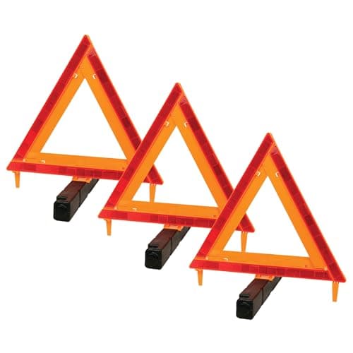Performance Tool W1498 Large Early Warning Roadside Emergency Reflective Triangle 3 Pack with Case Dot Approved 3 Pack