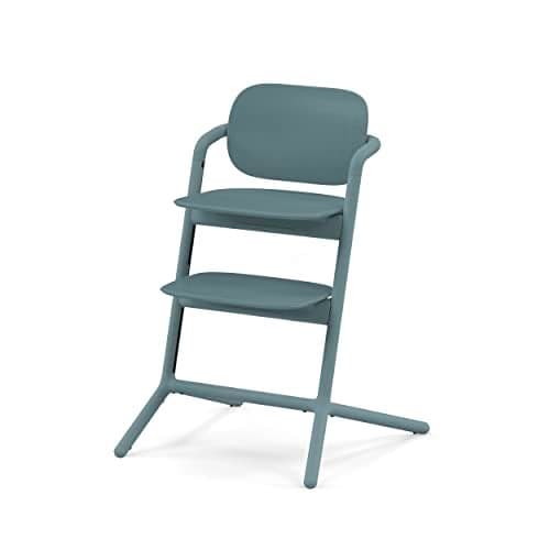 Cybex LEMO Toddler High Chair with Modern Design, Easy One Hand Depth and Height Adjustment, Anti-Top Wheels, and Easy Assembly, Convertible to Adult Chair – Stone Blue