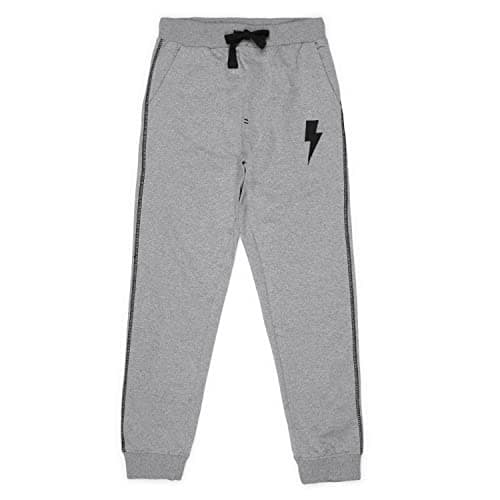 Alan Jones Clothing Boys Solid Mid Rise Cotton Joggers Track Pant (Grindle Melange_7-8 Years), Grey