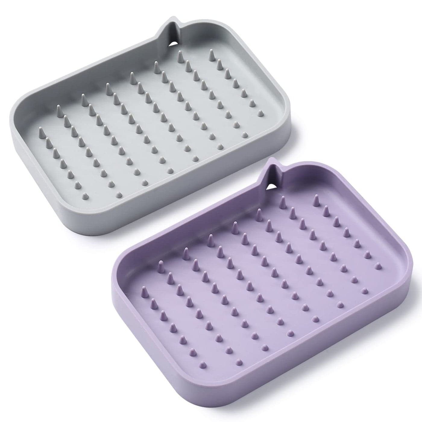 glewou 2 Pack Soap Dish NonSlip Self Draining Soap Holder Keep The Bar Soap Dry Flexible Soap Saver Easy to Clean Bar Soap Holder Soap Tray for Shower Bathroom Kitchen