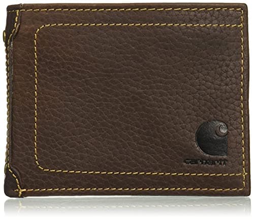 Carhartt Men's' Pebble Leather Passcase Wallet, Brown