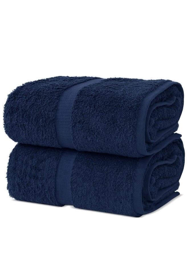 , 100% Cotton Premium Quality Turkish Bath Sheets (35''x70'' Large Bath Sheet Towels - Navy)
