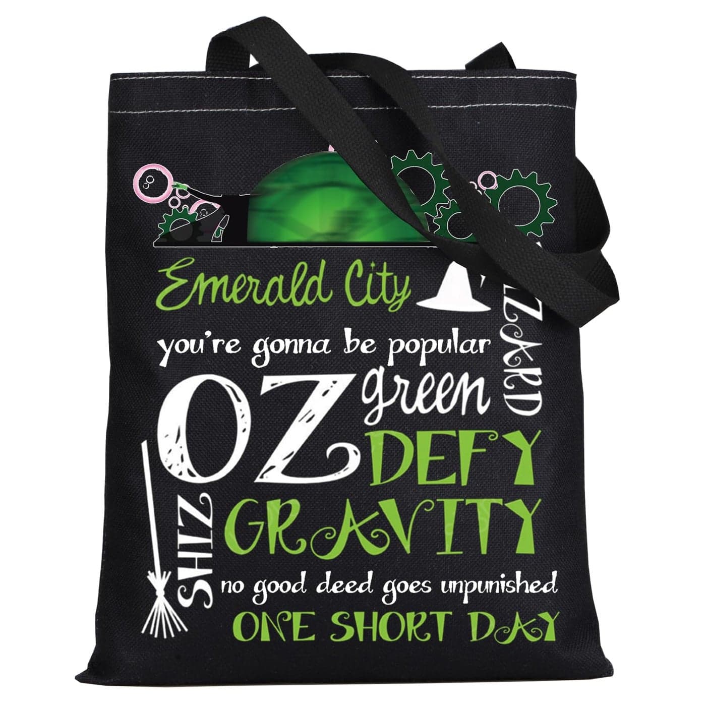 LEVLO Witch Musical Tote Bag Witch Fans Defy Gravity Musical Witch Shoulder Bag Defy Gravity BT
