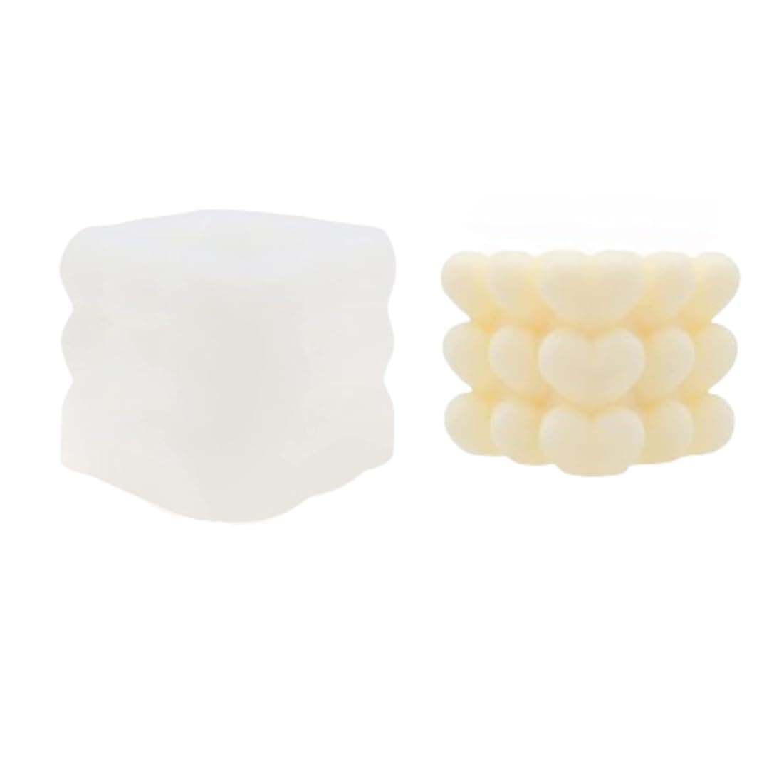 Skytail Silicone Heart Bubble Candle Mould Valentines Mold Making Scented Candles Wax melts Aromatherapy Handmade Valentines Day Couple Gifts Love Theme Cake Chocolate Baking DIY Soap Resin Craft Mold