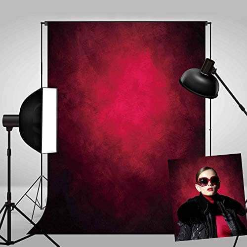 Haboke 5X7ft Abstract Red Portrait Photography Backdrops for Photo Shoot Studio Booth Props with Thick Ployester Roller Pocket on Top