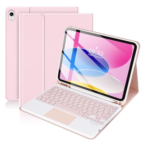 SOPPY Bluetooth Keyboard Case with Touchpad for iPad 11th Gen A16 11inch 2025 10th Generation 109 inch 2022 Detachable Protective Cover with Builtin Pen Holder USBC Rechargeable Pink