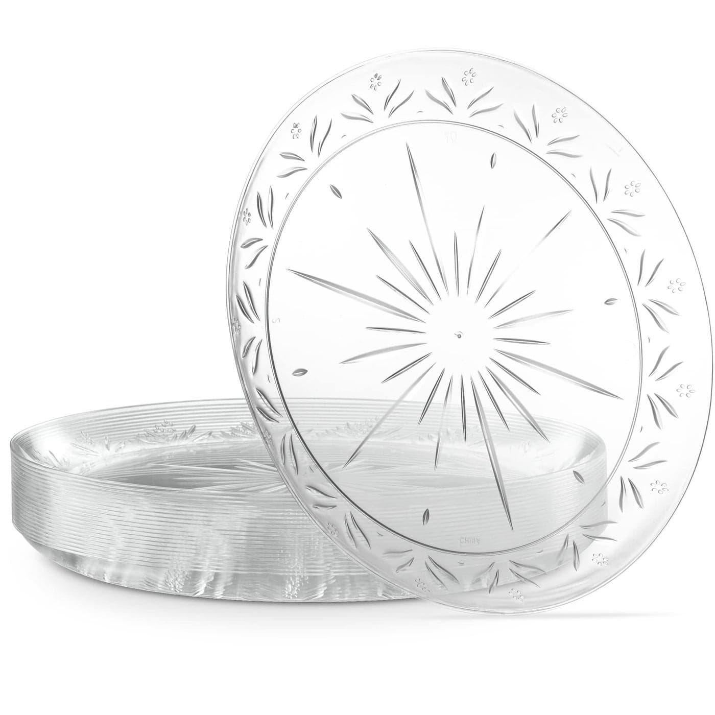 PLASTICPRO Premium Heavy Weight Crystal Clear Disposable Hard Plastic Plate 240 9 Inch Plates
