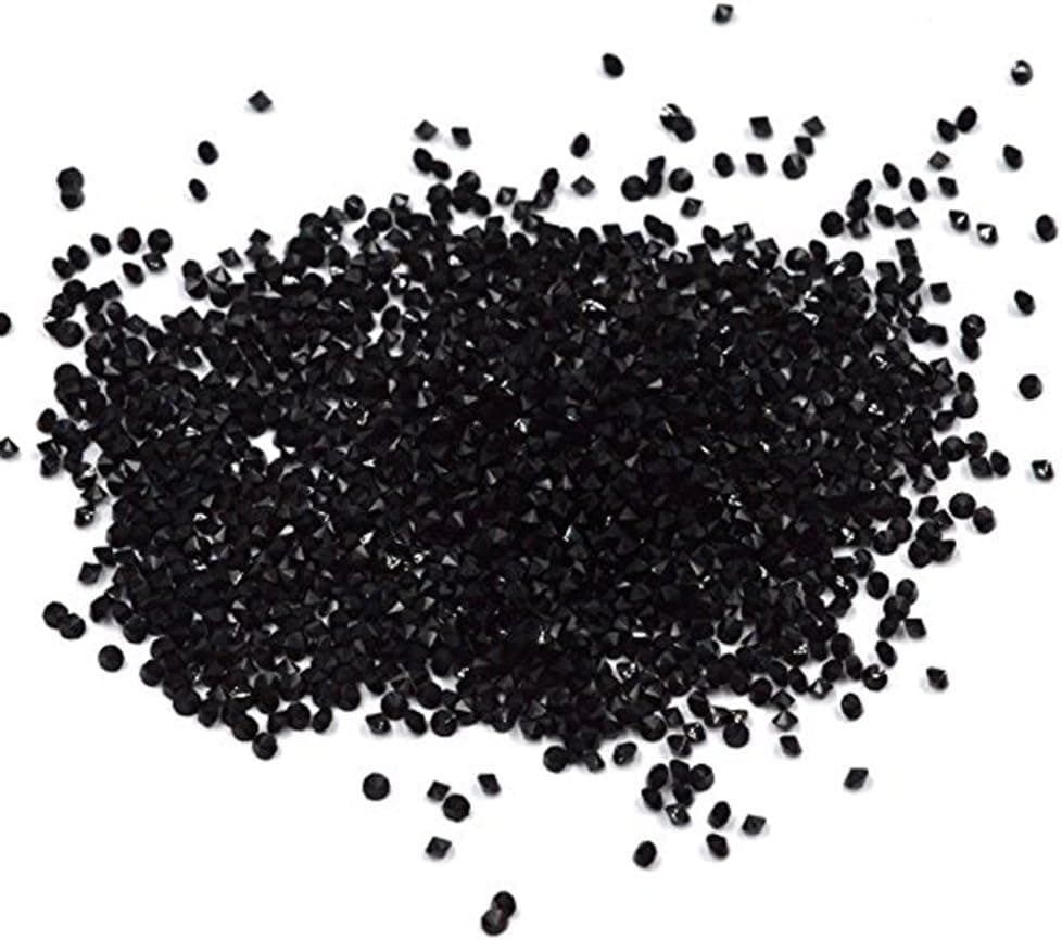 Minejin Nail Art Mini Rhinestones Micro Crystals Sharp Bead Phone Mini Gems DIY Art Decoration Need Glue 1400Pcs (Black)