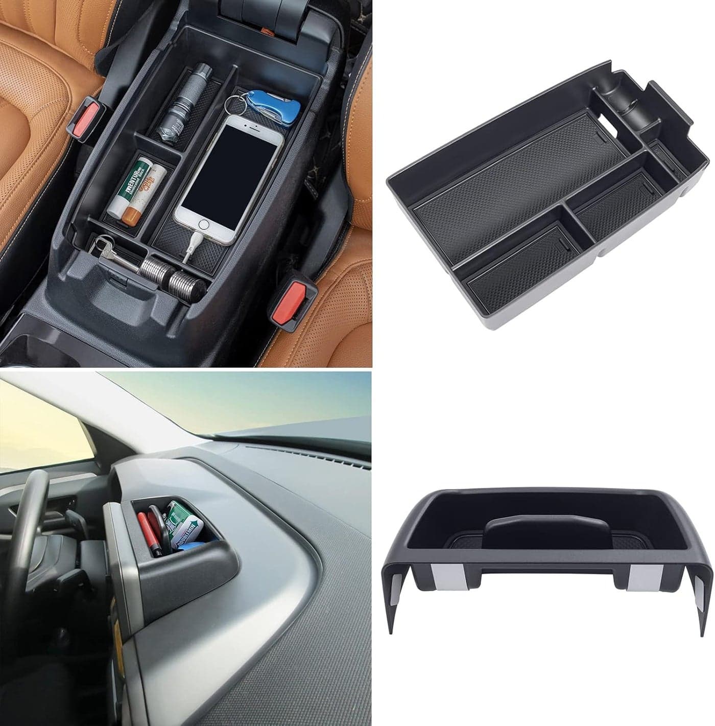 TOPINSTALL 2PCS Console Organizer Set for Ford Bronco Sport 2021-2023