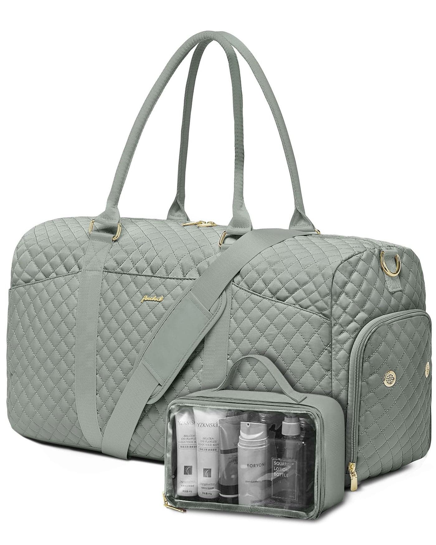Women Weekender Travel Duffle Bag: Travel Duffel Overnight Bags with Shoe Compartment Large Carry on Tote with Toiletry Bag Weekend Traveling Yoga Gym Hospital Bag for Women with Wet Pocket Green