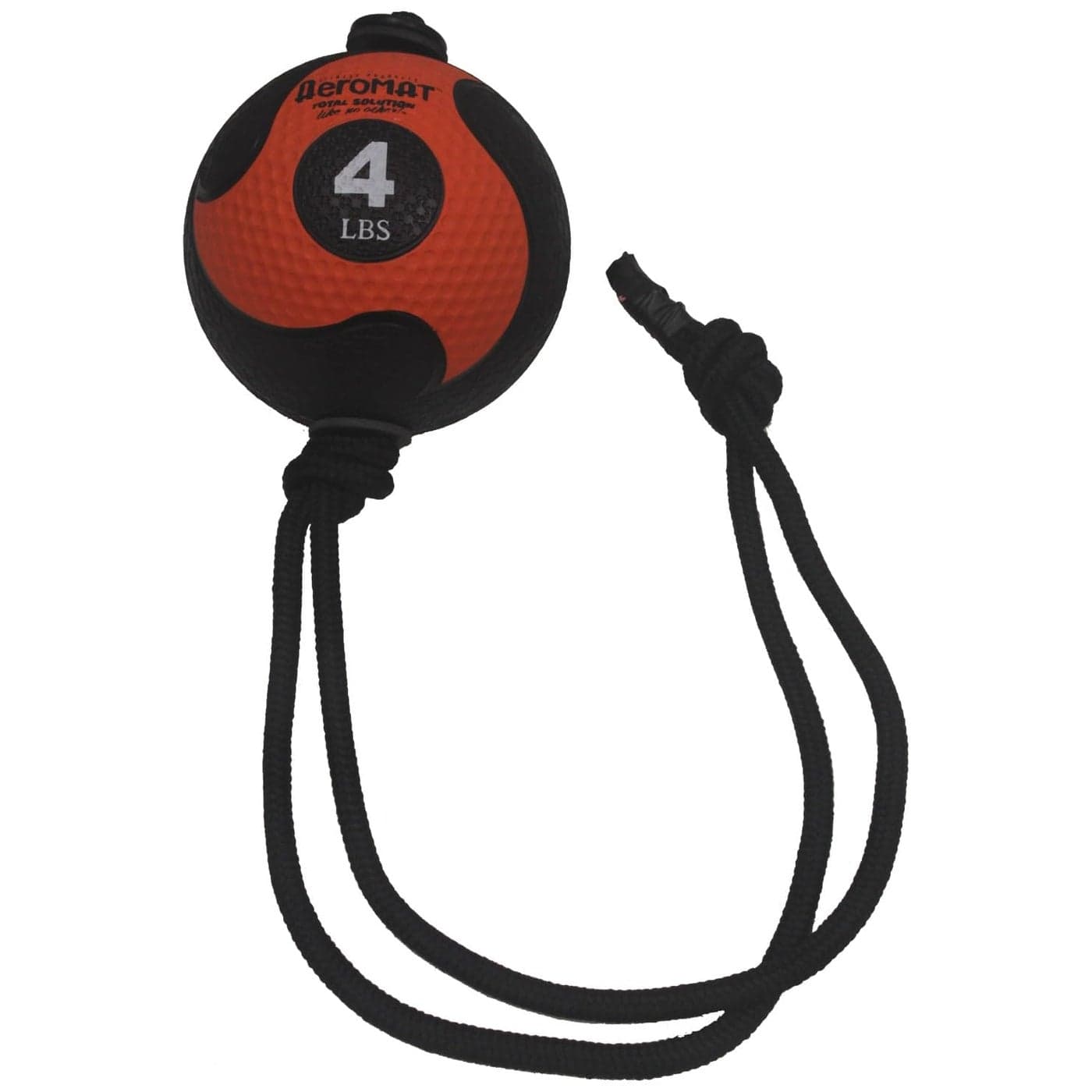 AEROMATS Elite Power Rope Medicine Ball for Core StrengthRotational Movements Training 4 lbs BlackOrange 775 Diameter 37 Rope