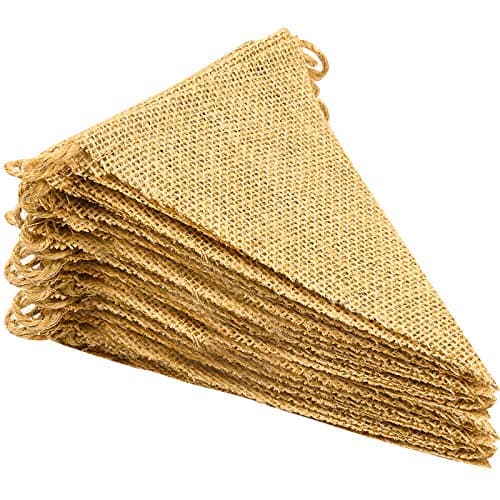LEOBRO 48 Pcs Burlap Banner, 36Ft Triangle Flag, DIY Decoration for Holidays, Wedding, Camping, Party, New Year Decorations, Merry Christmas Banner, Indoor Christmas Decoration