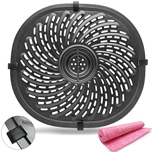 HEISENLIN 7QT Air Fryer Grill Pan Replacement Parts for PowerXL Gowise Air Fryers, 7QT Upgraded Grill Crisper Plate Tray Rack Grid Shelf with Rubber Bumpers for PowerXL, Non-stick, Dishwasher Safe