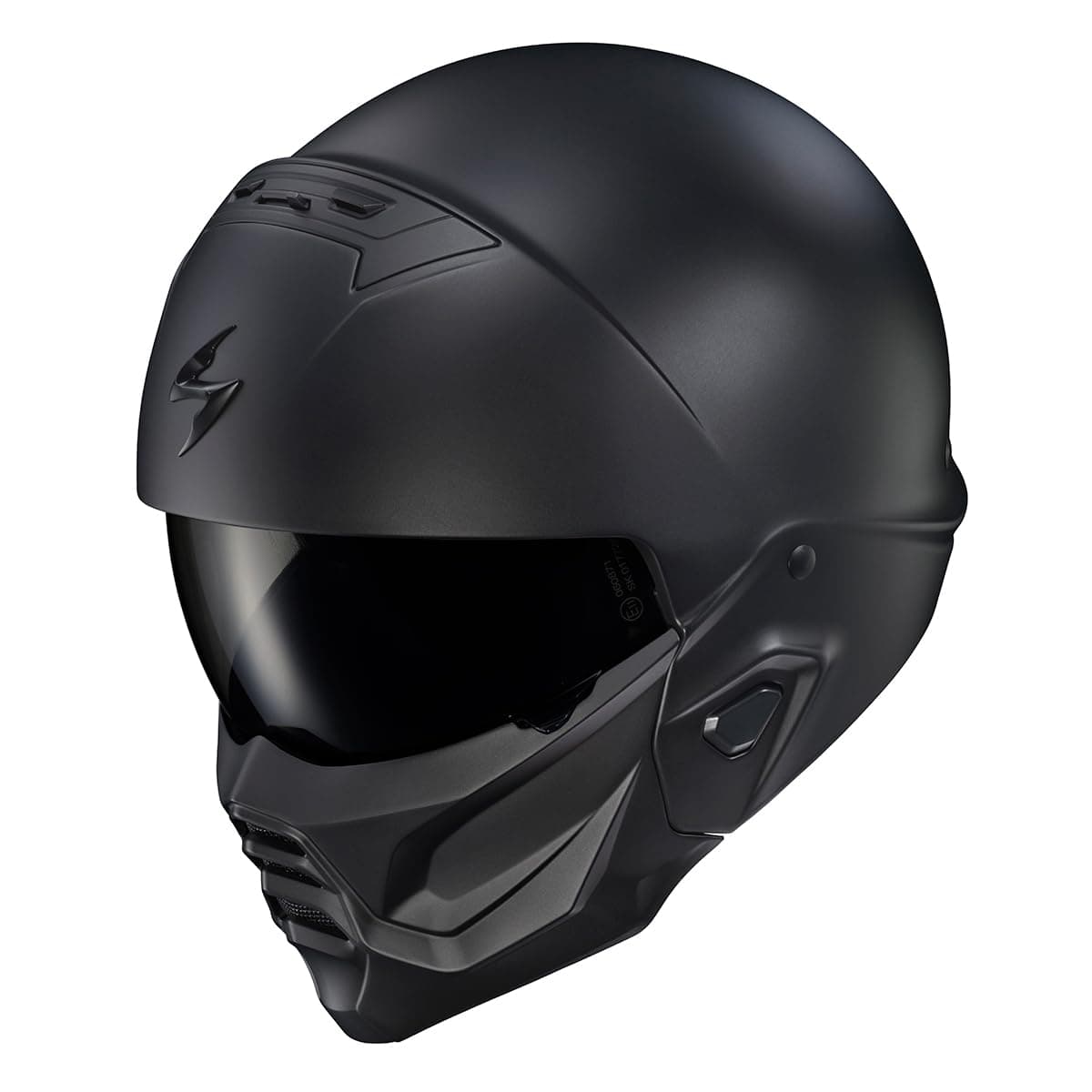 ScorpionEXO Covert 2 Open Face 34 Full Mode Motorcycle Helmet Bluetooth Ready Speaker Pockets Interchangeable Mouth Cover DOT Approved Solid Matte Black XL