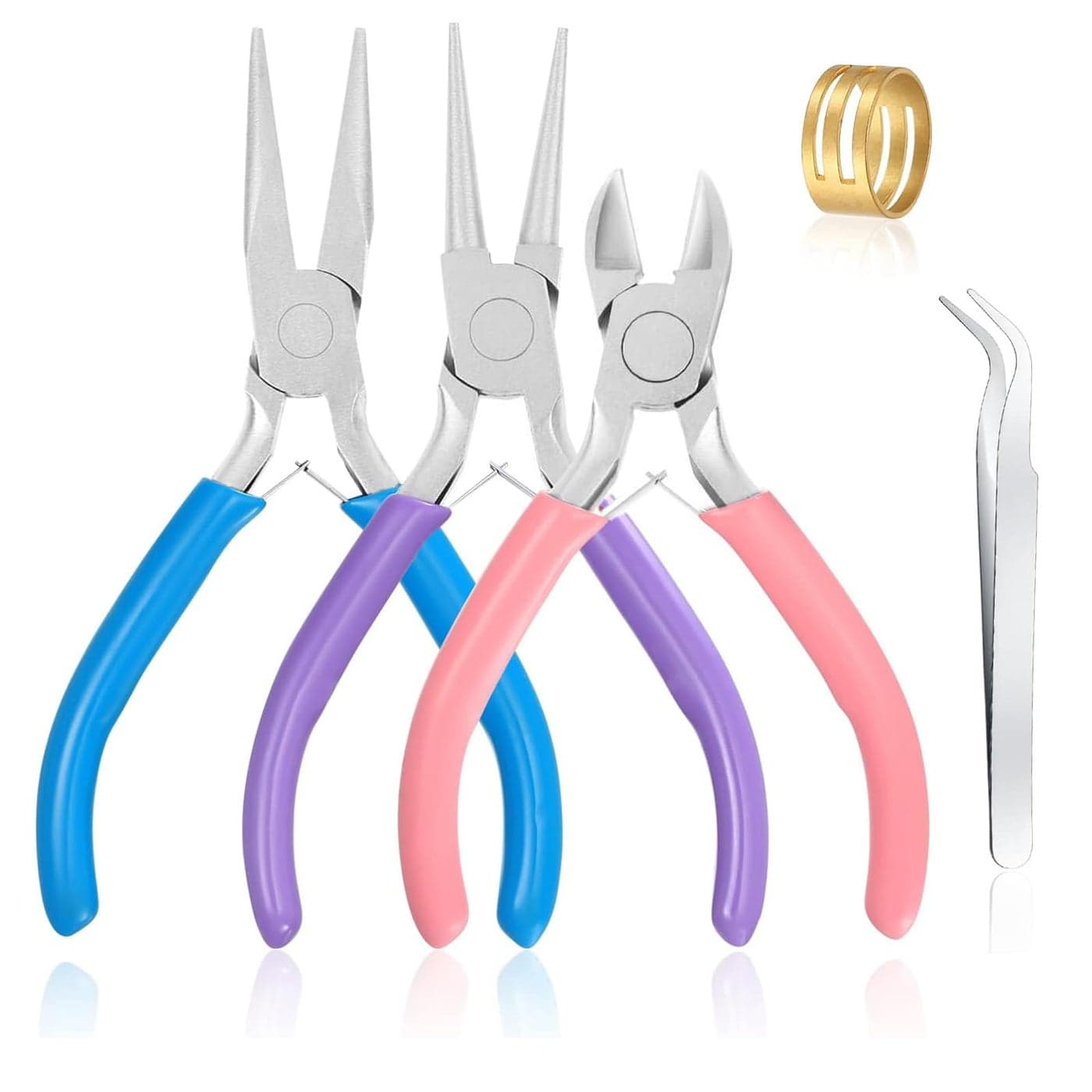 3 Pcs Jewelry Pliers Set Needle Nose Round Nose and Wire Cutters for Jewelry Making Repair and CraftsWire Wrapping Beading Crafts Pliers