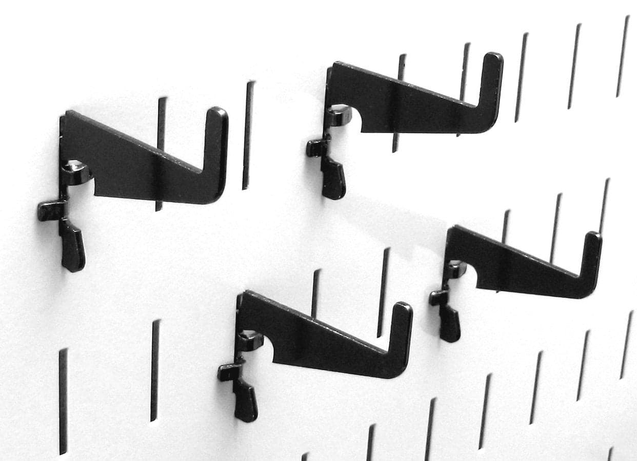 Wall Control Medium 1-7/8in Hook Pack - Slotted Metal Pegboard Hooks Pegboard and Slotted Tool Board - Black