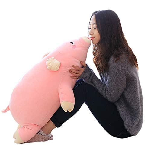 EHOTONG Pig Plush Pillow Piggy Soft Hugging Pillow Funny Cute Pig Stuffed Animal Toys Christmas Birthday Girlfriend Gift 27 inch