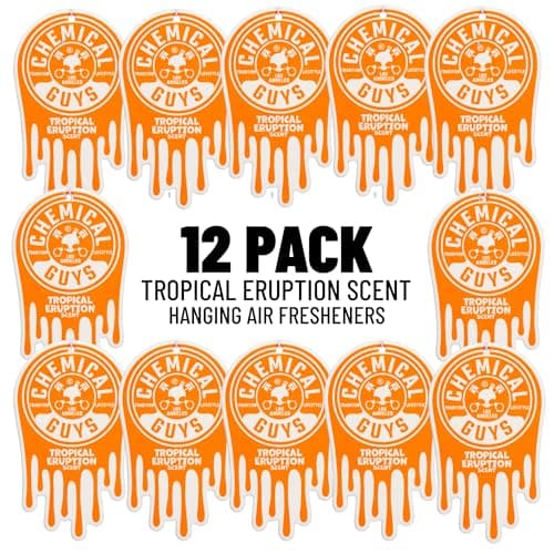 Chemical Guys Hanging Air Fresheners Tropical Eruption for Cars Trucks SUVs RVs Home Office Work Dorm Room More 12 Pack AIR42504