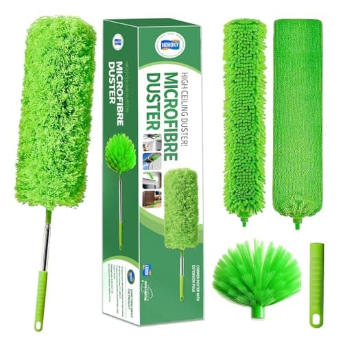 dusters for Cleaning extendable Long Handle,Webster Cobweb Duster with Extension Pole,Spider Web Remover Brush with Pole,Outdoor Web Cleaner Outside for use on Ceilings, cabinets, Walls, Light