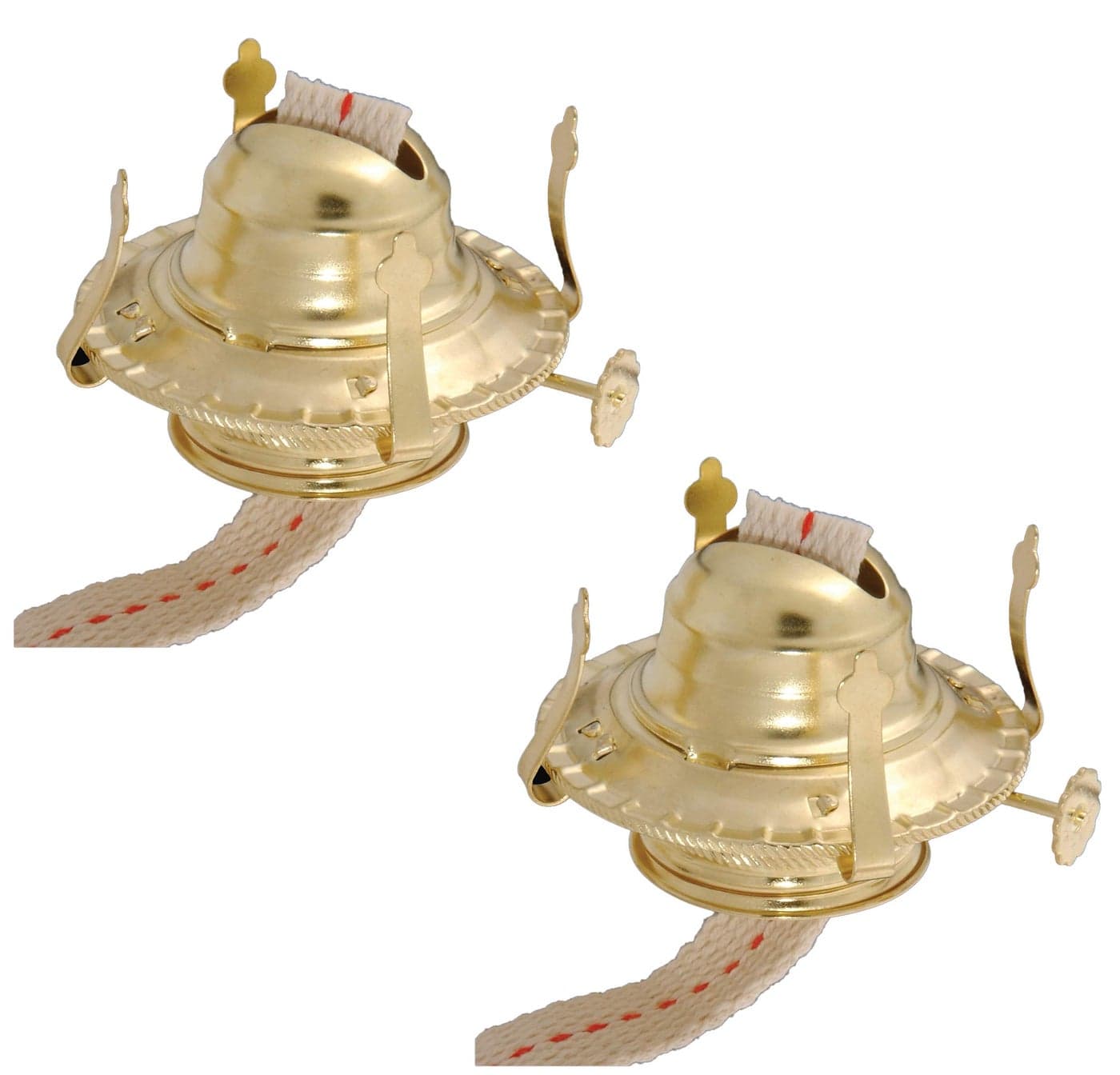 BP Lamp Replacement Oil and Kerosene Lamp 2 Size Brass Plated Burner with Reduction Collar and Cotton Lamp Wick Fits Vintage Oil Lamps Holds a 3 Inch Base Chimney 2 Pack