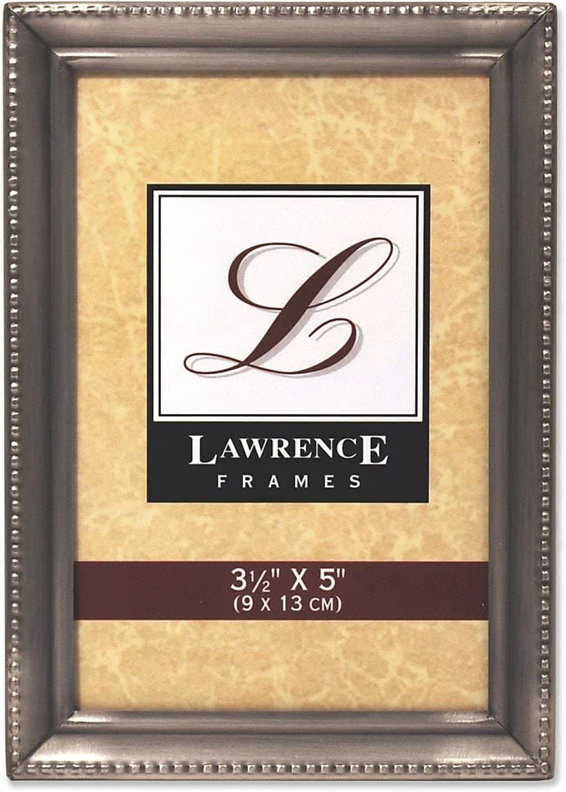 Lawrence Frames Bead Border Design, 3.5x5, Pewter