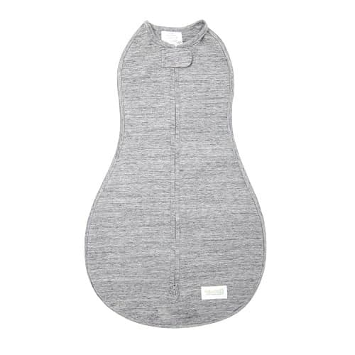 Woombie Original Baby Swaddling Blanket - Soothing, Cotton Baby Swaddle with Zipper - Wearable Newborn Blanket, Twilight Heather Gray, 14-19 lbs