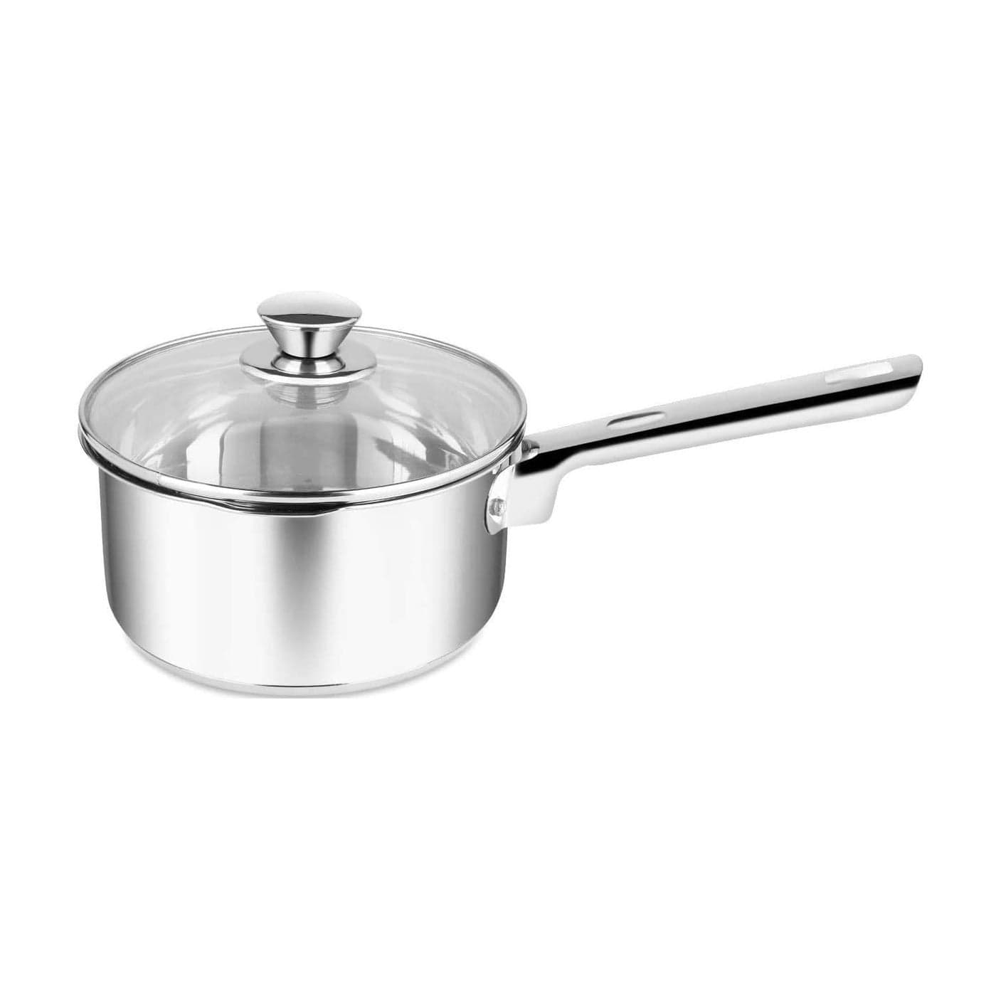 Penguin Home Saucepan 20cm 25 Litre Stainless Steel Sauce Pan with Glass Lid Induction SafeSaucepan Set with Double Pouring LipsMilkPan Cookware Set Cooking Pots PansDishwasher Safe
